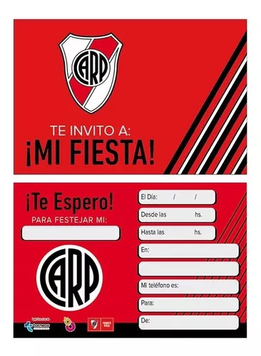  Invitación Cumpleaños River Plate X  0u Cumpleaños Cotillon