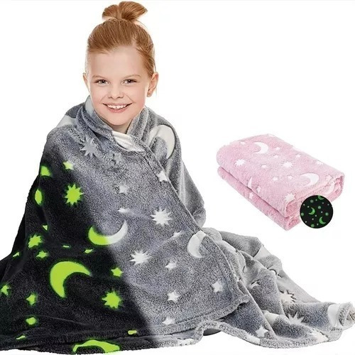 Frazada Manta Polar 1 Plaza Glow Brilla En Oscuridad 150x200