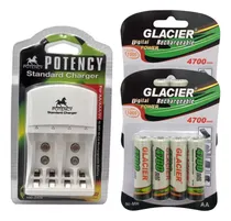 Comprar Kit Carregador De Pilhas + 8 Pilhas Recarregaveis 4700mah Aa