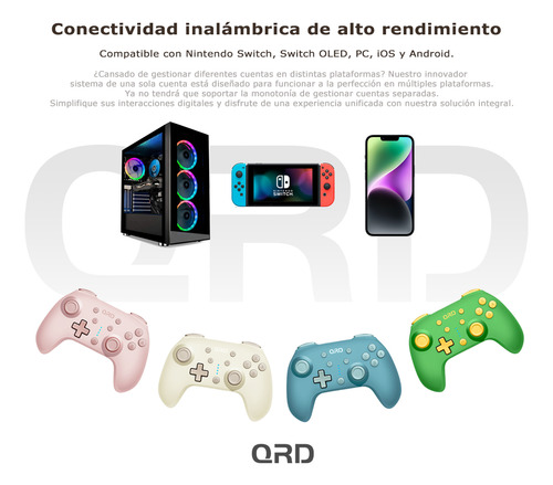 Control Joystick Inalámbrico Para Nintendo Switch Pc Gamepad Verde