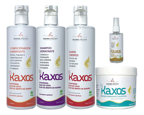 Kit Kaxos Divine Mèches Sham Cond Creme Crespos Óleo Máscara
