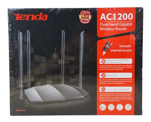 Imagen 4 de 4 de Router Wifi Ac1200 Giga Ac8 Inalámbrico Gigabit Doble Banda