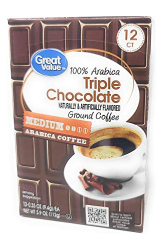 Great Value 100 Arabica Triple Chocolate Café Molido Con Sab