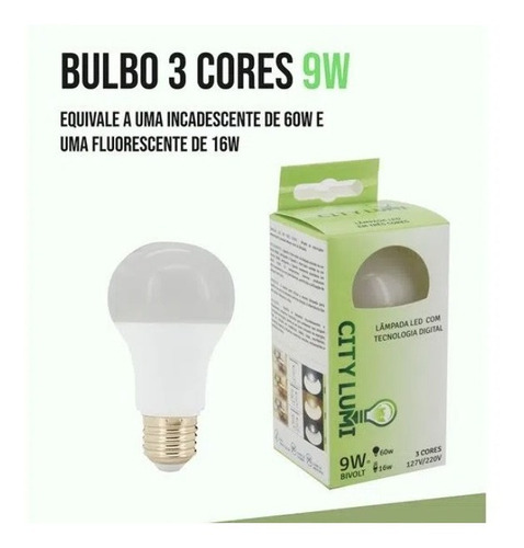 Lâmpada Led 9w 3 Cores (branca Fria/quente/neutra)