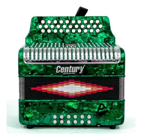 Acordeon C3012v Verde Tono/sol 12 Bajos 30 Botones Century