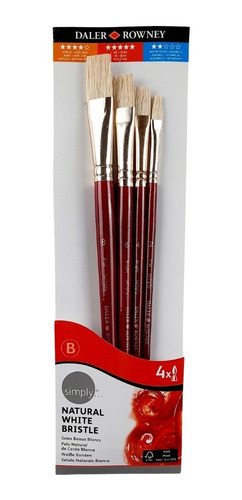 Pinceles Para Óleo Simply Daler Rowney Set Con 4 Pzas