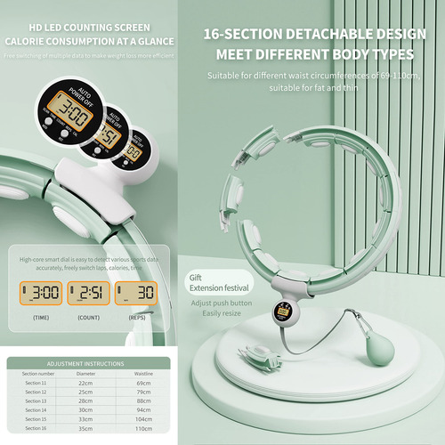 Hula Hoop Infinity Smart Hula Hoops Con 16 Nudos, 360