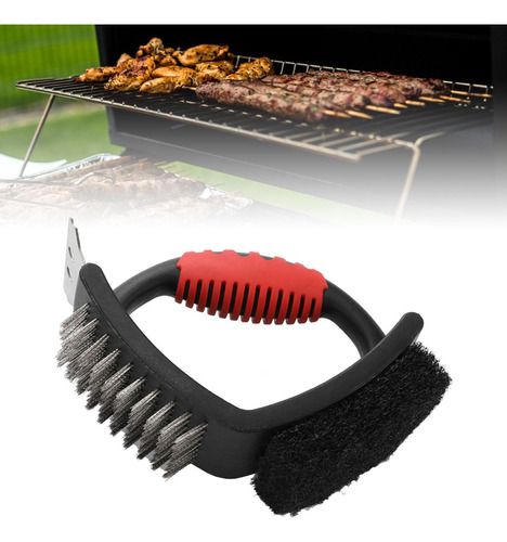 2 Cepillo De Limpieza De Parrilla De Doble Alambre De Acero