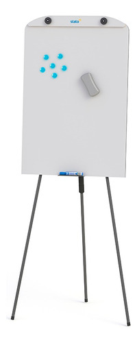 Flip Chart Magnético Com Pé Retrátil 90x60 Acompanha Imãs Cor Branco