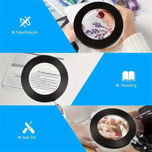 Lámpara Led De Escritorio Con Lupa Con Brazo Pedestal