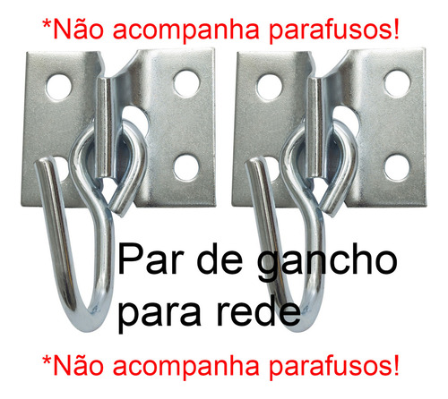 Par Gancho Rede Silencioso - 250kg - Não Acompanha Parafusos Cor Zincado