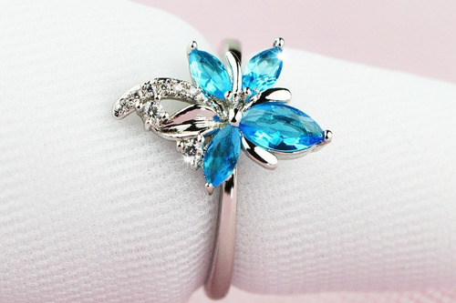 Imagen 2 de 10 de Anillos Compromiso Oro 18k Regalo Mama Dama Orquidea Calidad