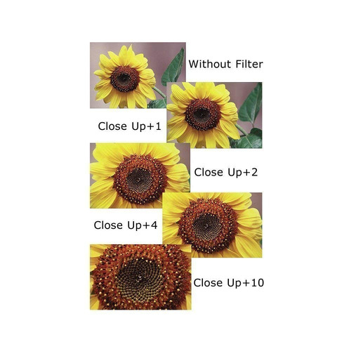 62mm Primer Plano Conjunto De Filtros (1, 2, 4 Y +10 Dioptrí