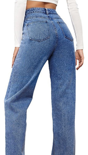 Jeans Elasticidad Cintura Alta Direto 2023 Suelto