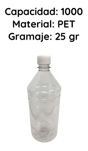 Imagen 4 de 10 de Botellas Plasticas Pet 1 Litro Tapa Rosca X 240 Un