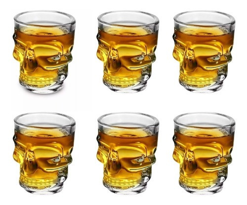 Vaso Calavera Shots Tequilero Y Whisky Set X 6 Unidades