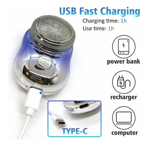 Maquinilla De Afeitar Para Hombre Recargable Por Usb Compact