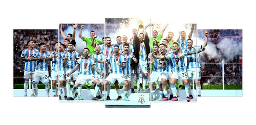 Cuadro Poliptico Selección Argentina Messi Campeon 2022 Qata