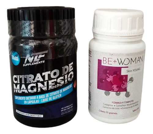 Citrato De Magnesio X 100 Cap + Be Woman Colageno X 75 Gr