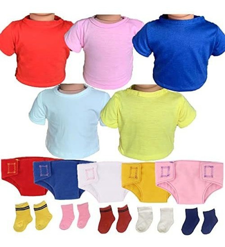 Ropa De Muñeca De 18 Pulgadas,5sets(5 Camisetas,5 Vpbhg