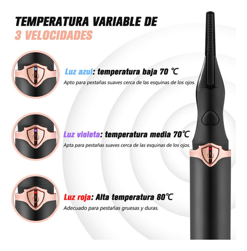 Rizador De Pestañas Eléctrico , Heated Eyelash Curler Con