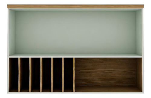 Genialflex Iluminata armário aéreo com vidro 1 pt verde mint 120 cm
