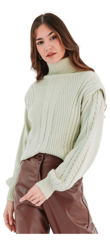 Sweater Verde Mujer Excelente Calidad De Lana Moda 2023