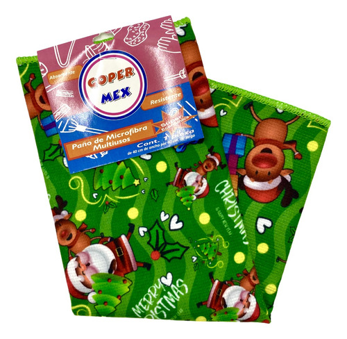 50 Trapo Paño Microfibra Navideño Cocina Multiusos