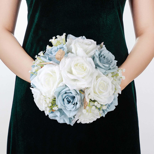 Bouqueto Bouques Boda Flor Flor Artificial Ancho De 22 Cm