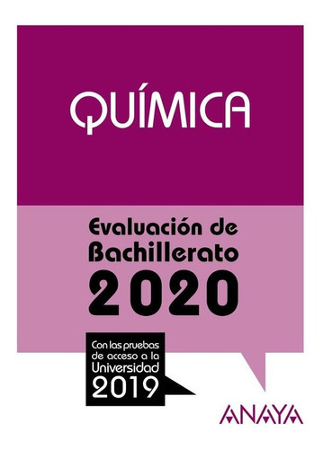 Selectividad Quimica 2020, De Aa. Vv.. Editorial Anaya, Tapa Blanda En Español, 2020