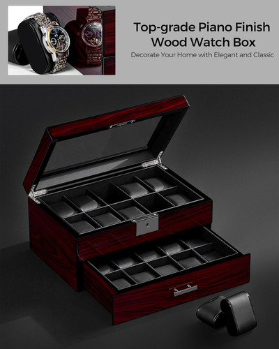 Funda De Reloj Anwbroad Con Caja De Reloj De 20 Ranuras Para
