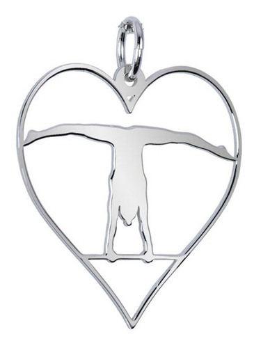 Dije Plata Ley925 Figura De Gimnasta Corazón Fg09