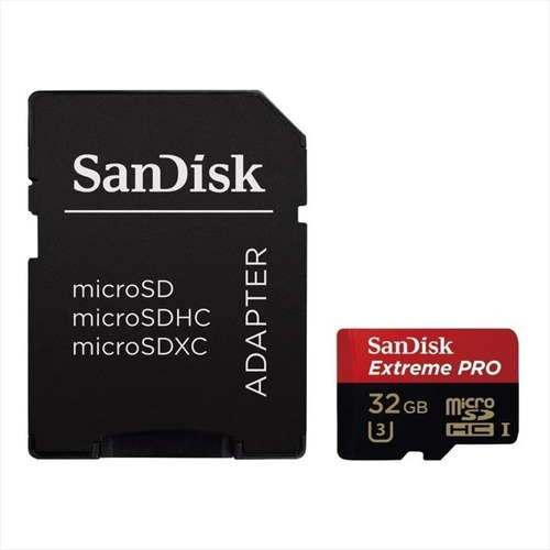 Imagen 1 de 4 de Tarjeta Micro Sdhc 32gb Sandisk Extreme Pro, U3, 4k, 100mb/s