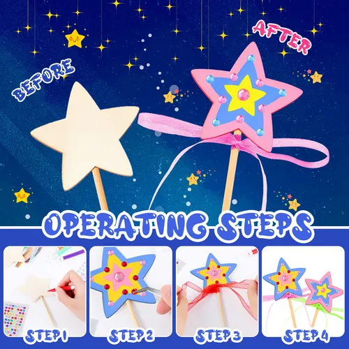 Kit De 57 Varitas De Hada De Princesa Estrella, Haz Tu Propi