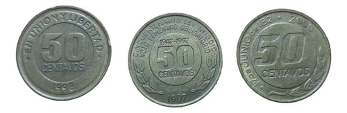 3 Monedas De 50 Centavos Conmemorativas