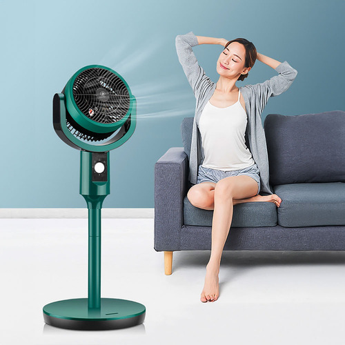 Ventilador De Pie 3 Aspas Circulación Aire Altura Ajustable 31 Cm 60hz Verde Negro Plástico 3