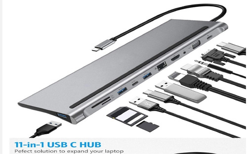 Hub Adaptador 11 En 1 Usb Tipo C Multi Puertos  Macbooks 