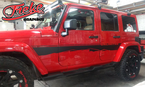 Stickers Franjas Laterales Jeep Wrangler Rubicon 2 Pzas