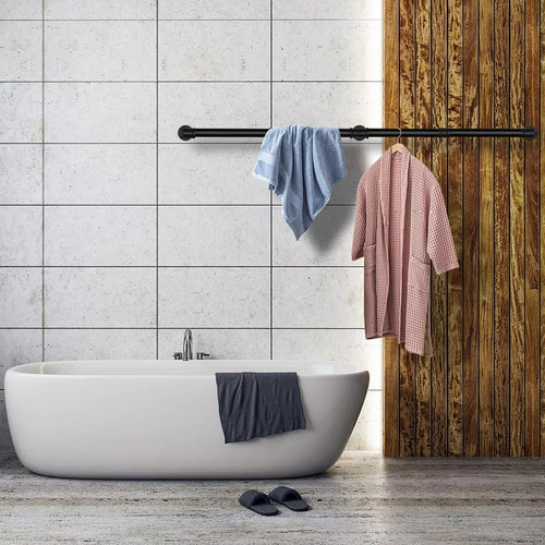 Perchero De Pared Metálico Multiusos De 1,9m Con 19 Ganchos