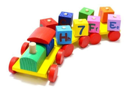 Brinquedo Infantil Didático Trem Com Blocos Educativos