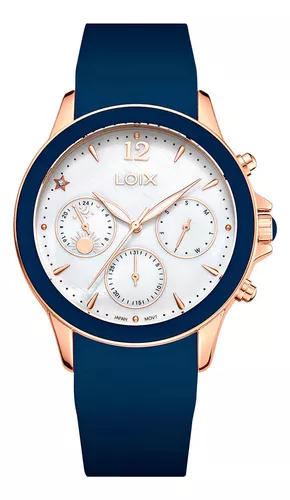 Reloj mujer L1259-4 Beige con oro rosa, tablero digital - Relojes Loix