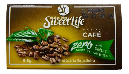 Bala Diet Pocket Café Zero Açúcar Pacote 9,5g Sweet Life