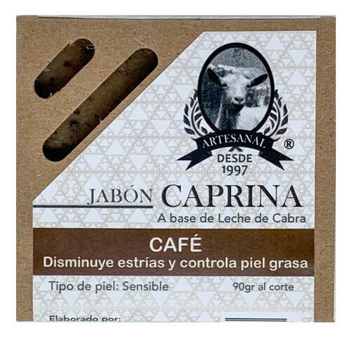 Jabón Caprina Con Café - Disminuye Estrías - Piel Grasa 90g