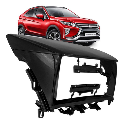 Moldura Painel P/ Multimidia 9pol Mitsubishi Eclipse Cross Cor Black Piano