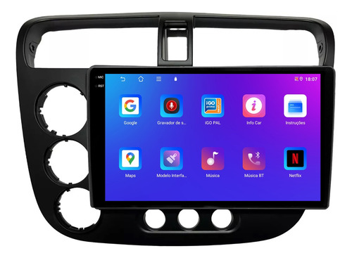 Multimidia Civic 01/05 9p Android Carplay 4/64gb + Ré