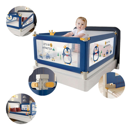Barandilla Protector Cama Infantil Barra Seguridad 2m/1.5m 2