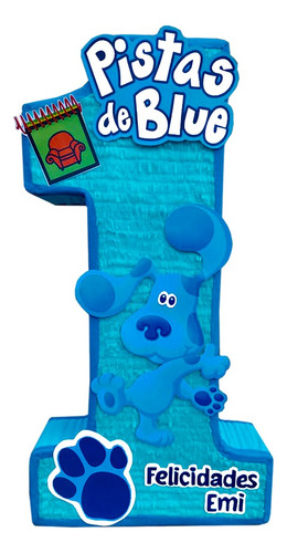 Piñata Premium 70 Cm Número A Elegir (1 Al 9) Personalizada Las Pistas De Blue