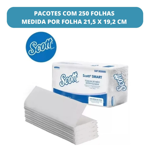 Papel Toalha Interfolha Kimberly Clark Scott Smart 250f