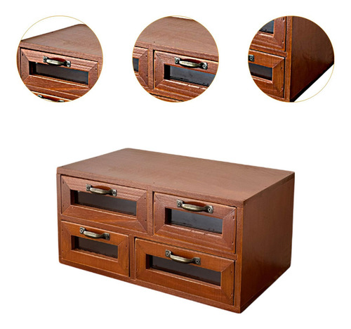 Organizador De Escritorio Con 4 Cajones, Caja De