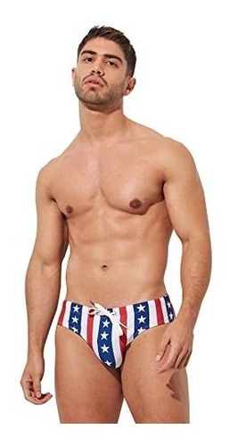 F Plus R Mens Usa Flag Stars Low Rise Swimwear Bikini Gd4kb